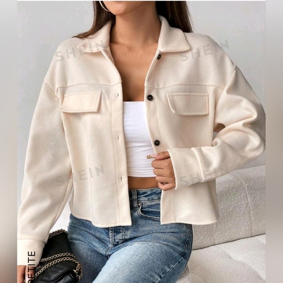 JOIE* sage green woolly feel cropped long sleeve button front collared shaket XL - Picture 12 of 14